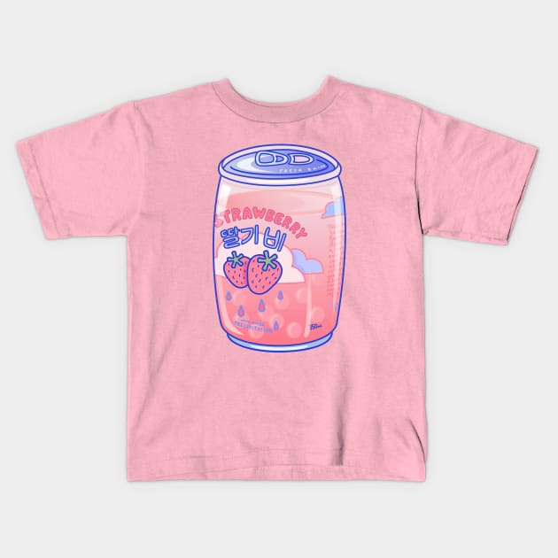 Strawberry Rain Kids T-Shirt by LauraOConnor